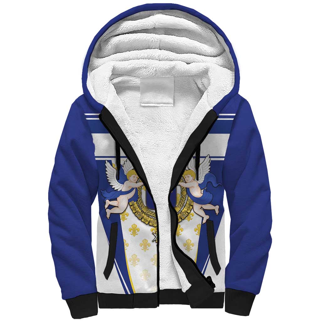 Personalized French Colonial Empire Sherpa Hoodie Royal Standard of France