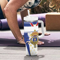 Personalized French Colonial Empire Tumbler With Handle Royal Standard of France
