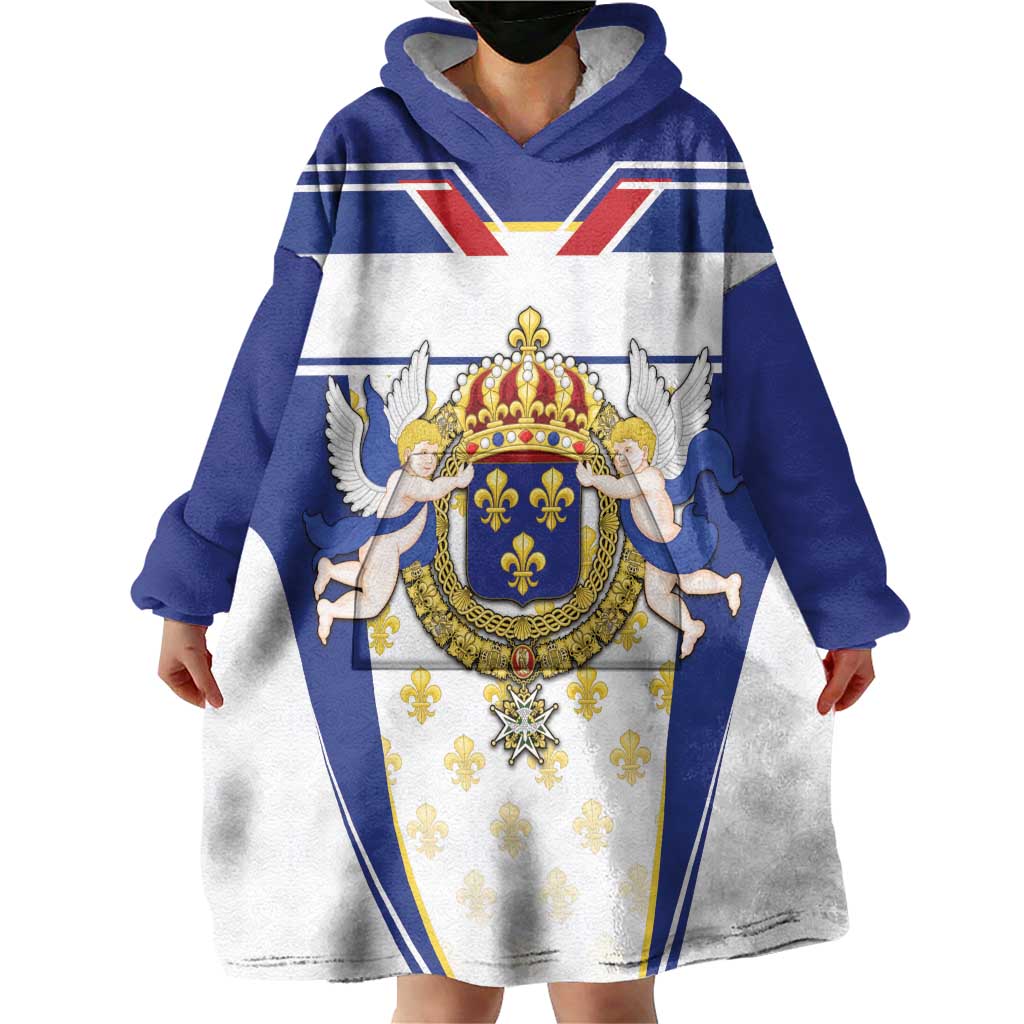 Personalized French Colonial Empire Wearable Blanket Hoodie Royal Standard of France