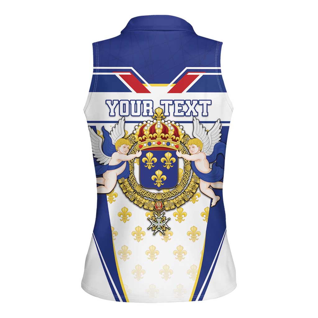 Personalized French Colonial Empire Women Sleeveless Polo Shirt Royal Standard of France