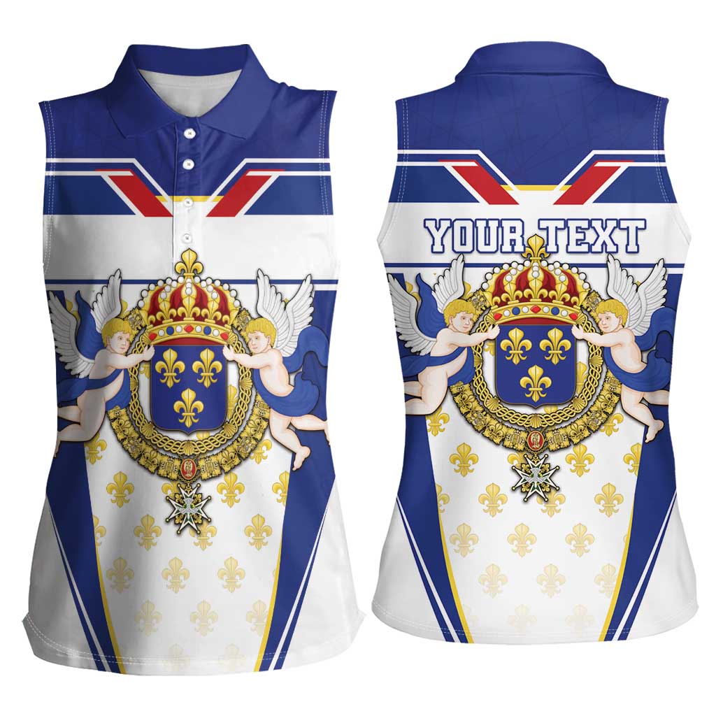 Personalized French Colonial Empire Women Sleeveless Polo Shirt Royal Standard of France