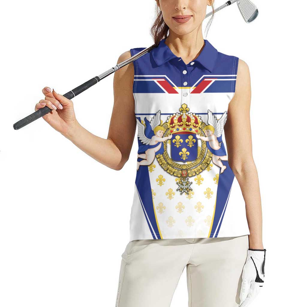 Personalized French Colonial Empire Women Sleeveless Polo Shirt Royal Standard of France