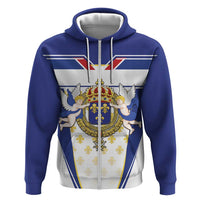 Personalized French Colonial Empire Zip Hoodie Royal Standard of France