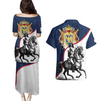 First French Empire 1804 – 1814 Couples Matching Puletasi and Hawaiian Shirt Liberte Ordre Public