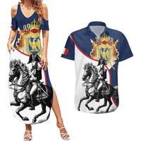 First French Empire 1804 – 1814 Couples Matching Summer Maxi Dress and Hawaiian Shirt Liberte Ordre Public