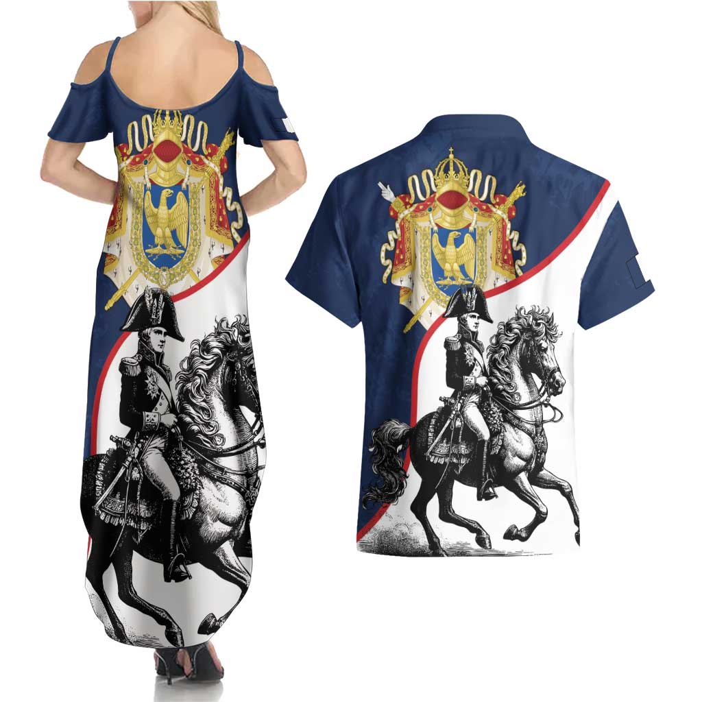 First French Empire 1804 – 1814 Couples Matching Summer Maxi Dress and Hawaiian Shirt Liberte Ordre Public