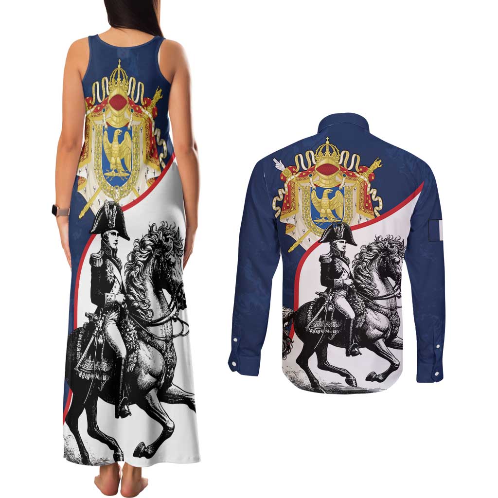 First French Empire 1804 – 1814 Couples Matching Tank Maxi Dress and Long Sleeve Button Shirt Liberte Ordre Public