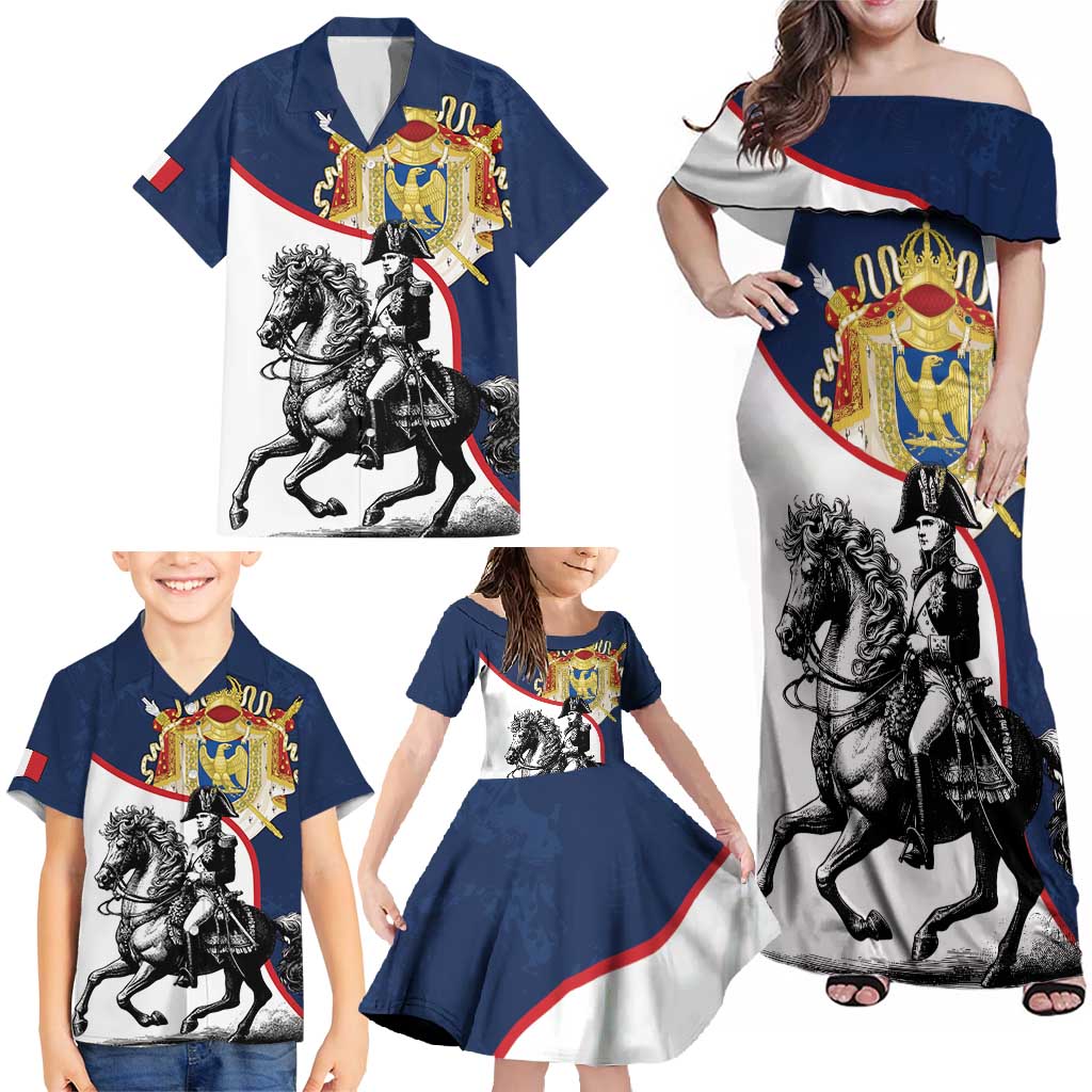 First French Empire 1804 – 1814 Family Matching Off Shoulder Maxi Dress and Hawaiian Shirt Liberte Ordre Public