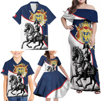 First French Empire 1804 – 1814 Family Matching Off Shoulder Maxi Dress and Hawaiian Shirt Liberte Ordre Public