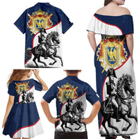 First French Empire 1804 – 1814 Family Matching Off Shoulder Maxi Dress and Hawaiian Shirt Liberte Ordre Public