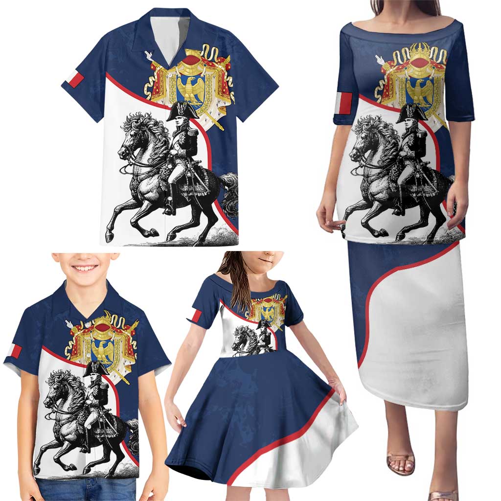 First French Empire 1804 – 1814 Family Matching Puletasi and Hawaiian Shirt Liberte Ordre Public