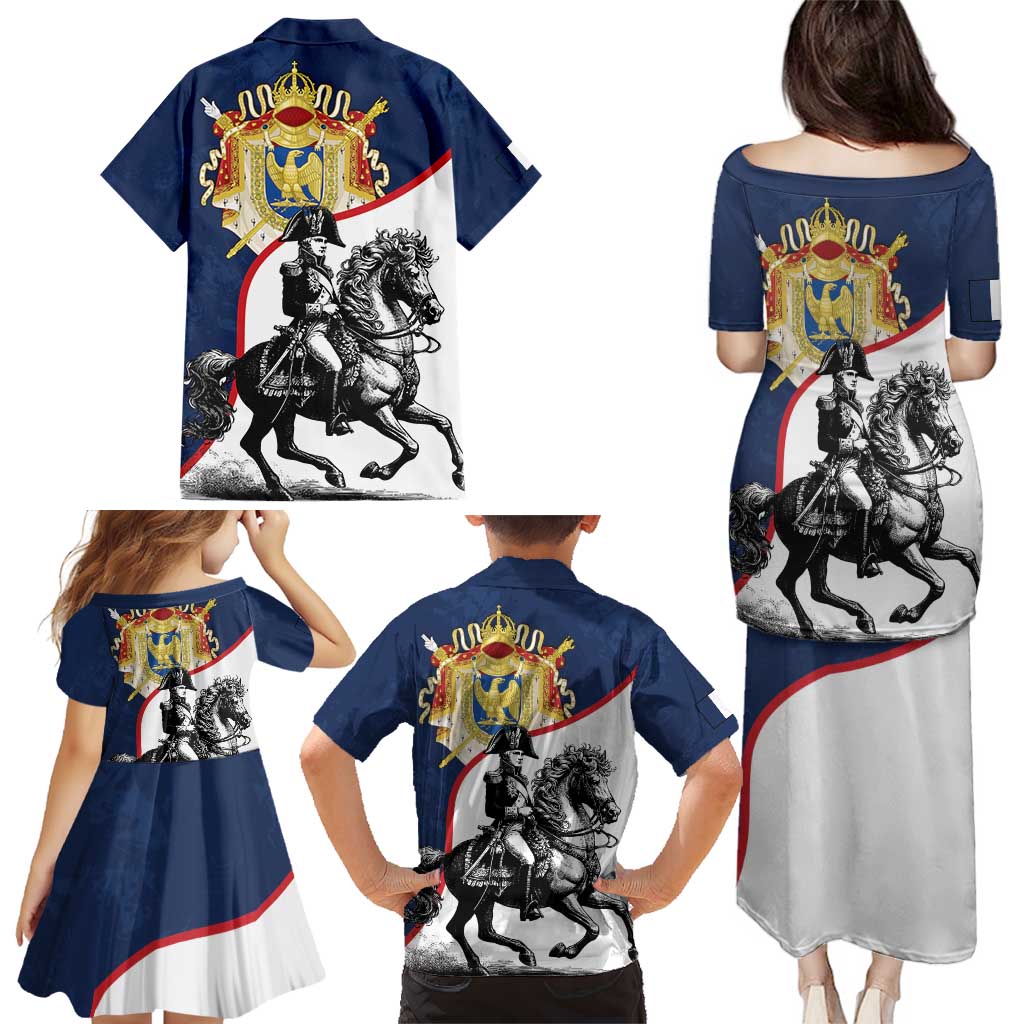 First French Empire 1804 – 1814 Family Matching Puletasi and Hawaiian Shirt Liberte Ordre Public