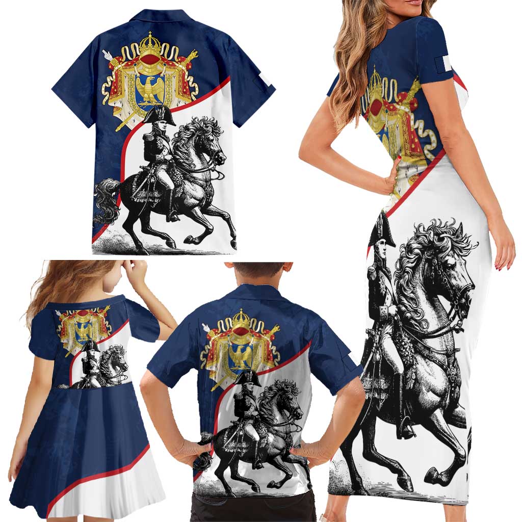 First French Empire 1804 – 1814 Family Matching Short Sleeve Bodycon Dress and Hawaiian Shirt Liberte Ordre Public