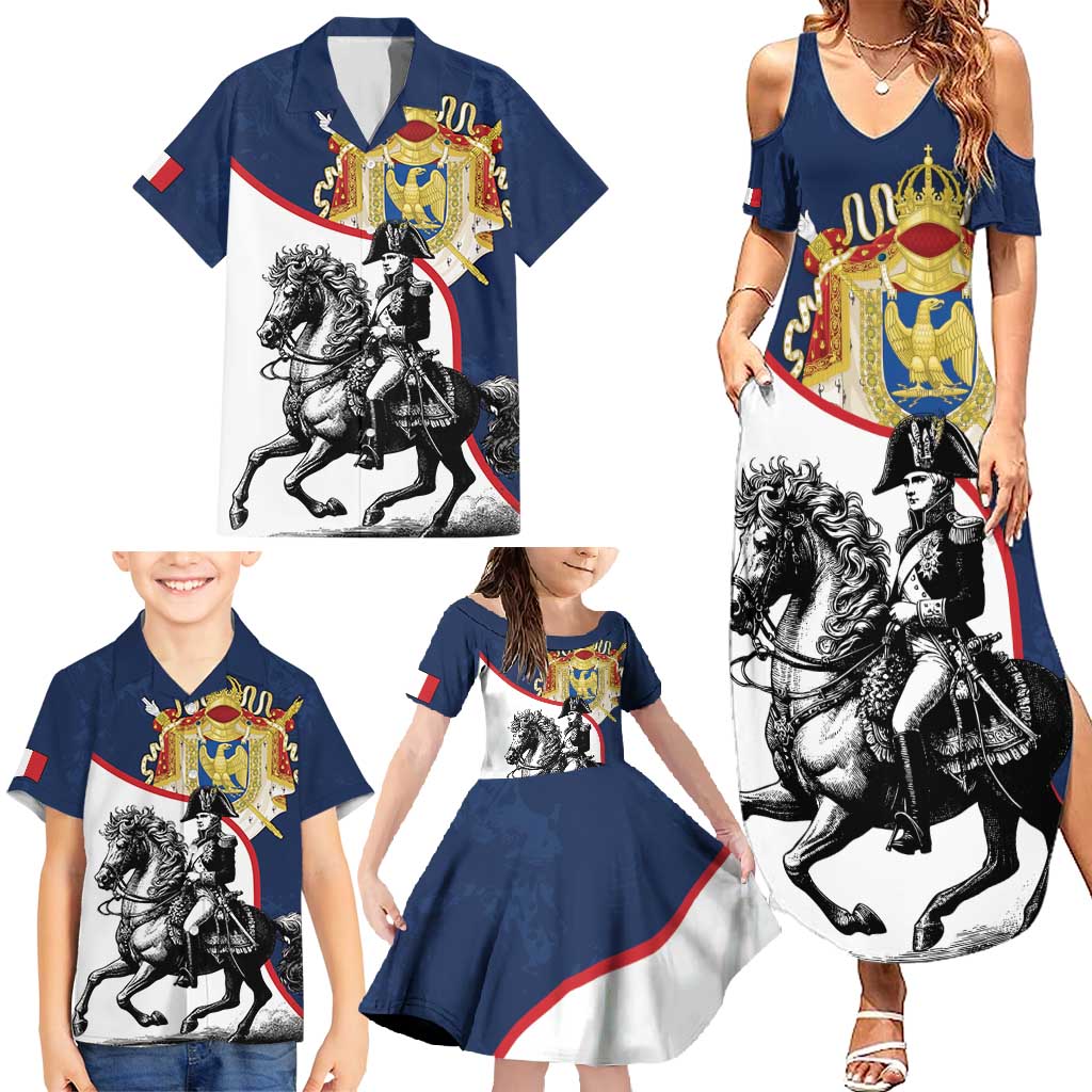 First French Empire 1804 – 1814 Family Matching Summer Maxi Dress and Hawaiian Shirt Liberte Ordre Public