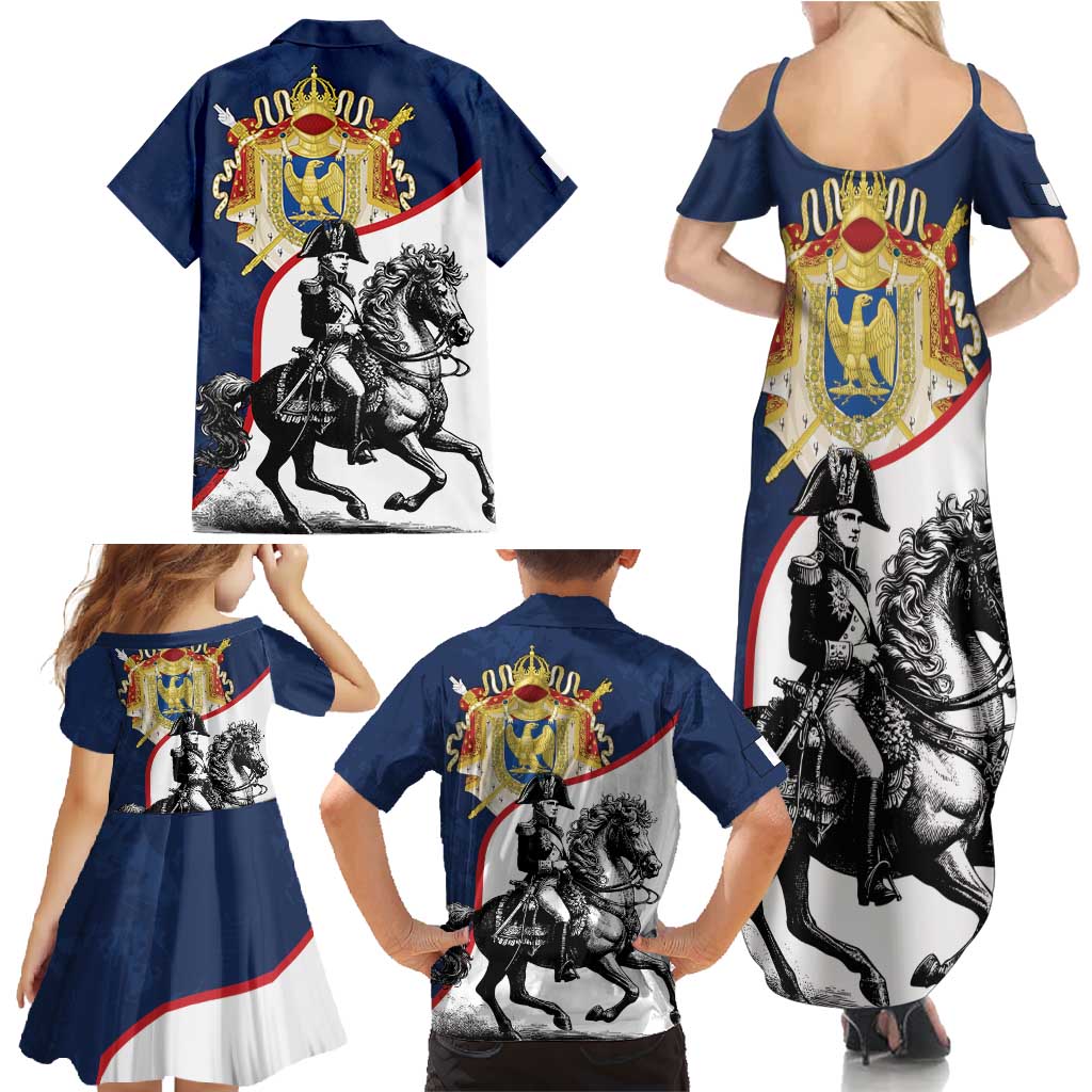 First French Empire 1804 – 1814 Family Matching Summer Maxi Dress and Hawaiian Shirt Liberte Ordre Public
