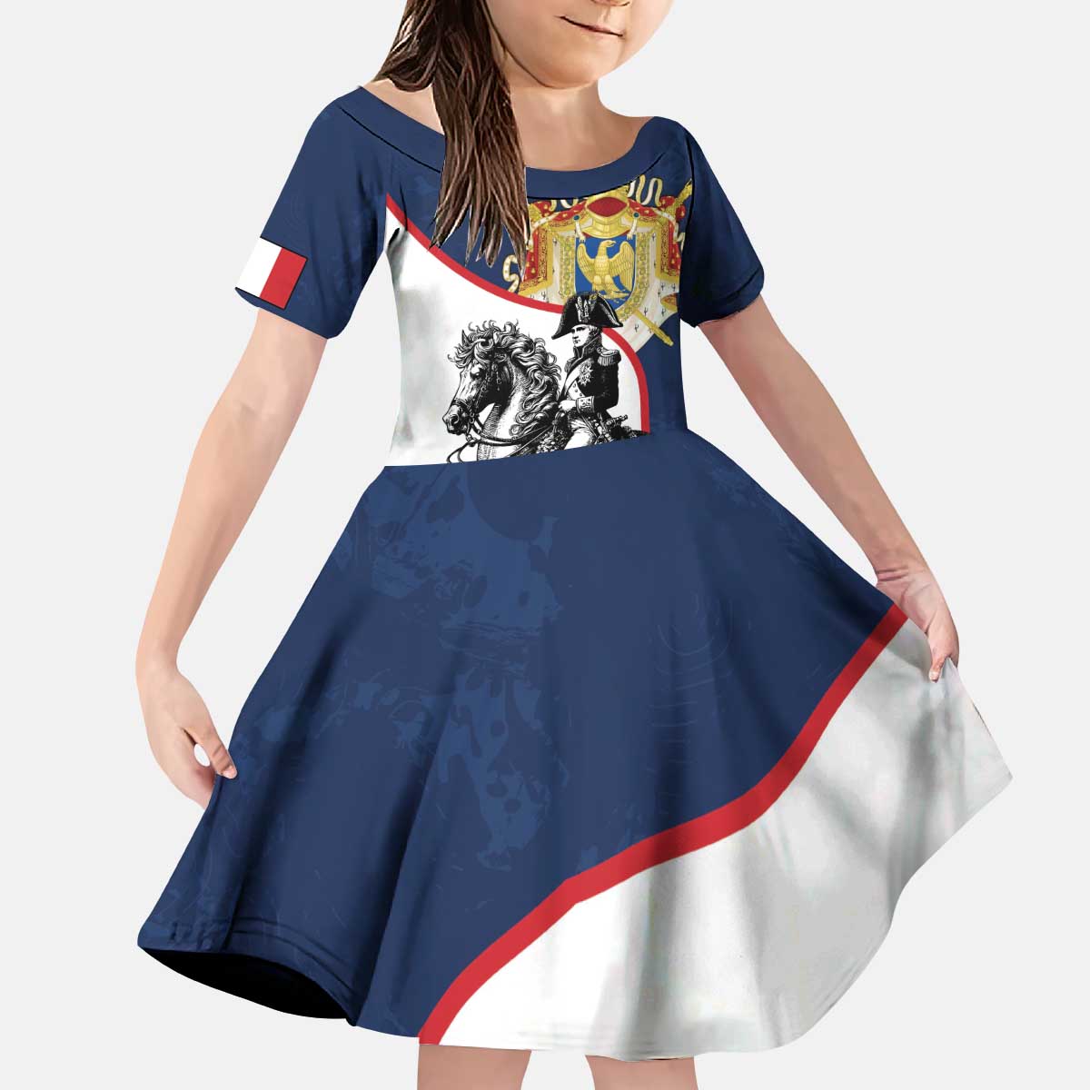 First French Empire 1804 – 1814 Kid Short Sleeve Dress Liberte Ordre Public
