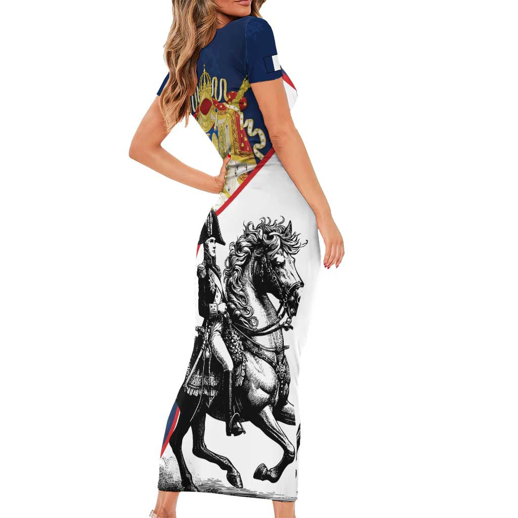 First French Empire 1804 – 1814 Short Sleeve Bodycon Dress Liberte Ordre Public