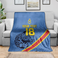 Custom DR Congo Football Blanket Leopard Pride Heritage Edition