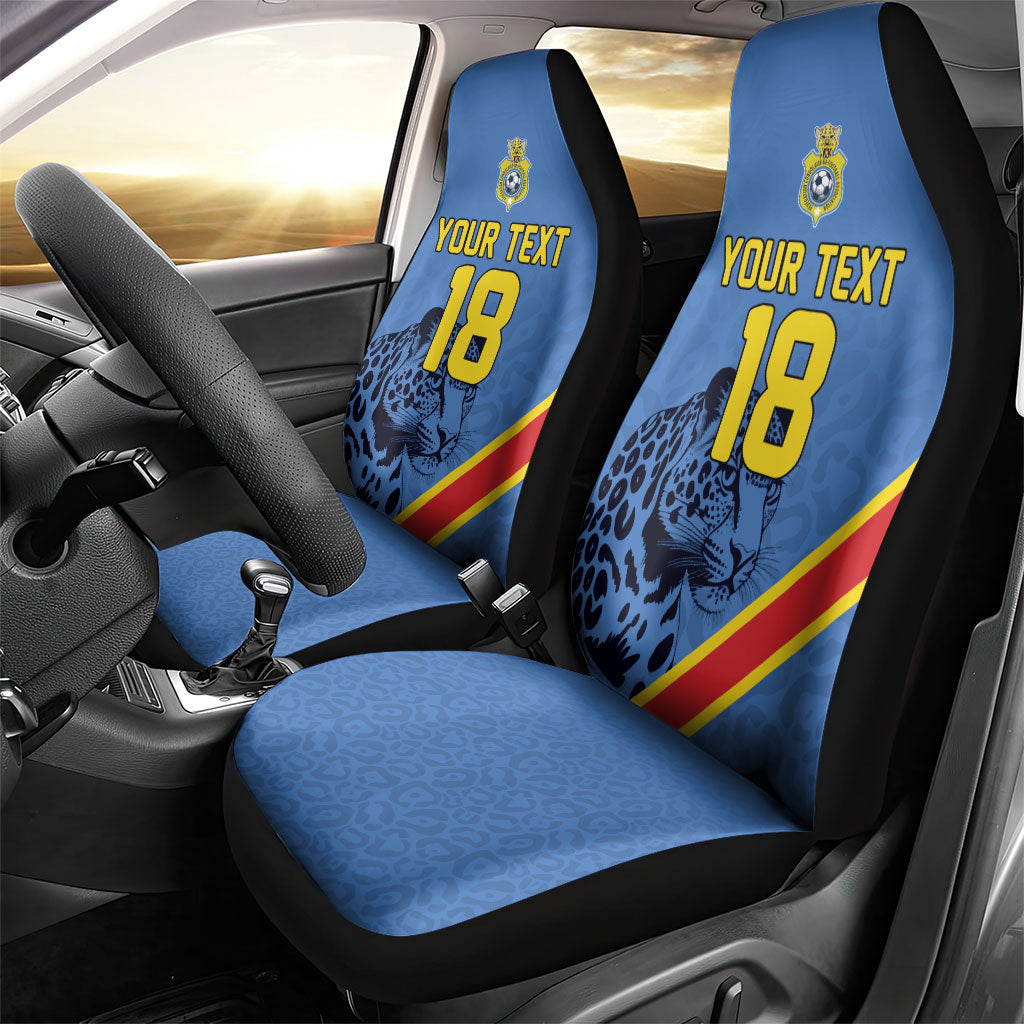 Custom DR Congo Football Car Seat Cover Leopard Pride Heritage Edition
