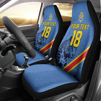 Custom DR Congo Football Car Seat Cover Leopard Pride Heritage Edition