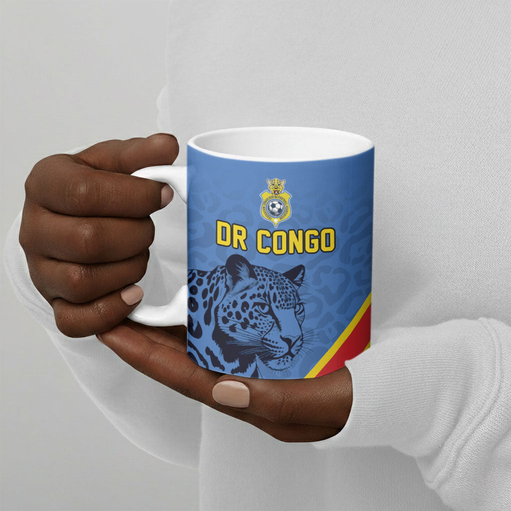 Custom DR Congo Football Ceramic Mug Leopard Pride Heritage Edition