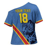 Custom DR Congo Football Cross Shoulder Shirt Leopard Pride Heritage Edition