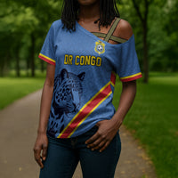 Custom DR Congo Football Cross Shoulder Shirt Leopard Pride Heritage Edition