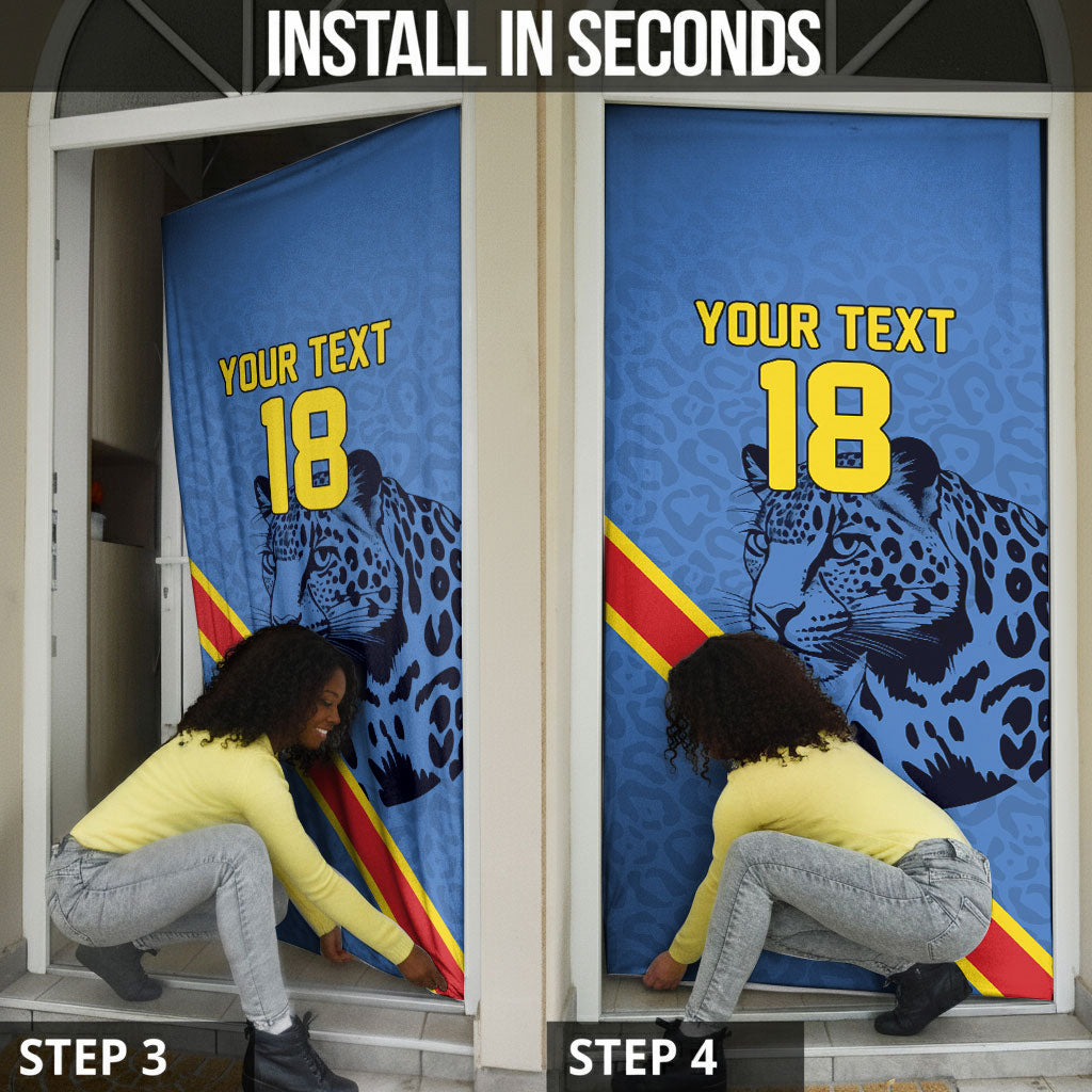 Custom DR Congo Football Door Cover Leopard Pride Heritage Edition