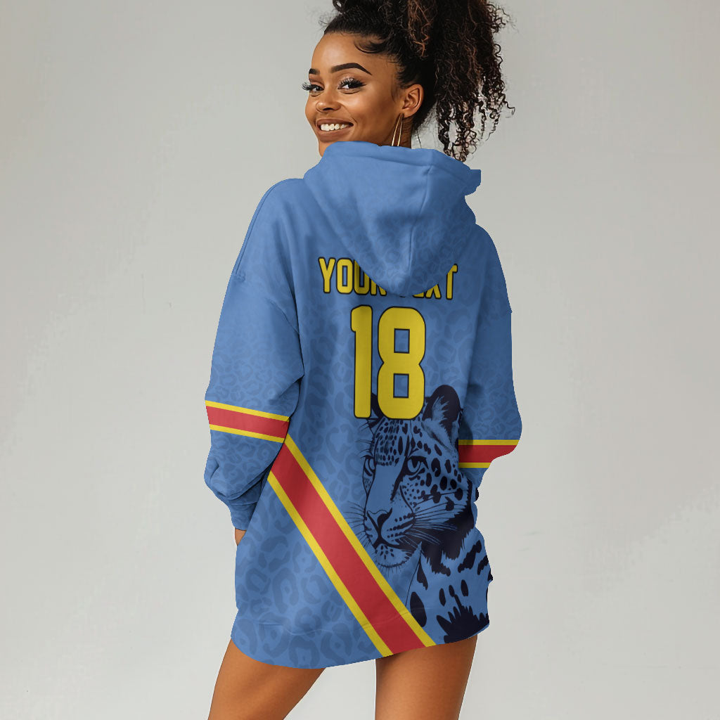 Custom DR Congo Football Hoodie Dress Leopard Pride Heritage Edition
