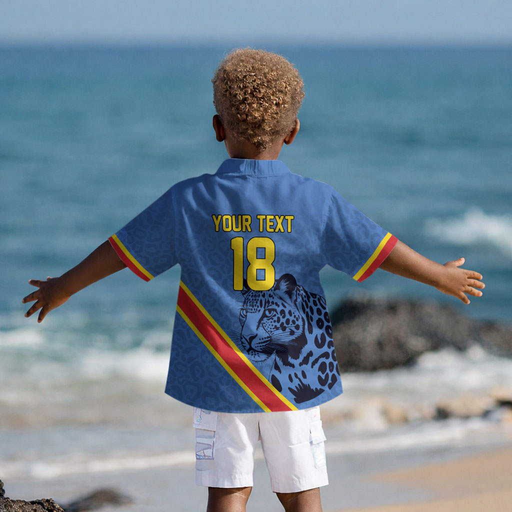 Custom DR Congo Football Kid Hawaiian Shirt Leopard Pride Heritage Edition LT18