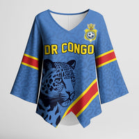 Custom DR Congo Football Kimono Sleeve Blouse Leopard Pride Heritage Edition