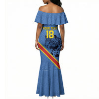 Custom DR Congo Football Mermaid Dress Leopard Pride Heritage Edition
