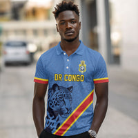 Custom DR Congo Football Polo Shirt Leopard Pride Heritage Edition
