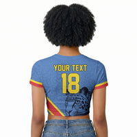Custom DR Congo Football Raglan Cropped T shirt Leopard Pride Heritage Edition