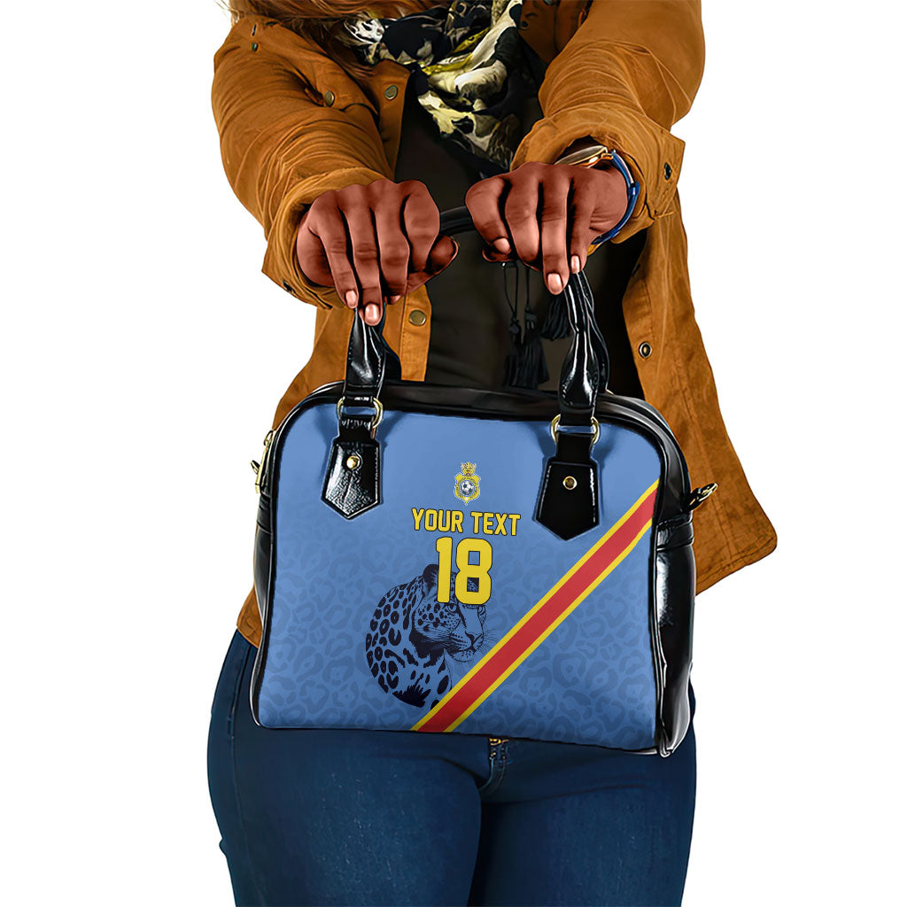 Custom DR Congo Football Shoulder Handbag Leopard Pride Heritage Edition
