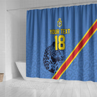 Custom DR Congo Football Shower Curtain Leopard Pride Heritage Edition