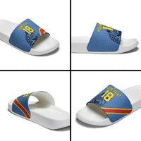 Custom DR Congo Football Slide Sandals Leopard Pride Heritage Edition
