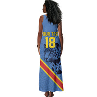 Custom DR Congo Football Tank Maxi Dress Leopard Pride Heritage Edition