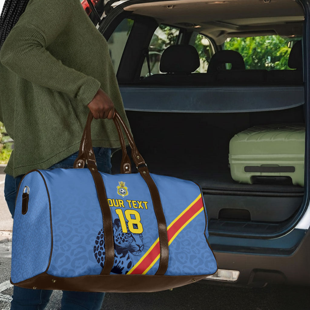 Custom DR Congo Football Travel Bag Leopard Pride Heritage Edition