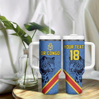 Custom DR Congo Football Tumbler With Handle Leopard Pride Heritage Edition