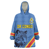 Custom DR Congo Football Wearable Blanket Hoodie Leopard Pride Heritage Edition
