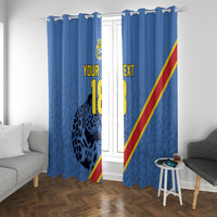 Custom DR Congo Football Window Curtain Leopard Pride Heritage Edition