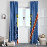 Custom DR Congo Football Window Curtain Leopard Pride Heritage Edition