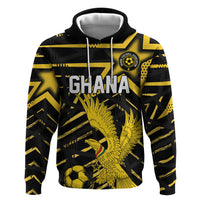 Custom Ghana Football Hoodie Golden Black Star Eagle Heritage