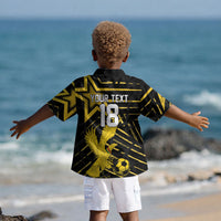 Custom Ghana Football Kid Hawaiian Shirt Golden Black Star Eagle Heritage LT18