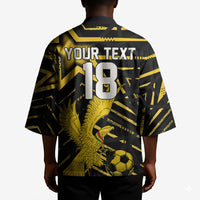 Custom Ghana Football Kimono Golden Black Star Eagle Heritage