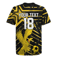 Custom Ghana Football Rugby Jersey Golden Black Star Eagle Heritage