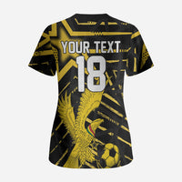 Custom Ghana Football Scrub Top Golden Black Star Eagle Heritage