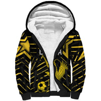 Custom Ghana Football Sherpa Hoodie Golden Black Star Eagle Heritage