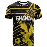 Custom Ghana Football T shirt Golden Black Star Eagle Heritage